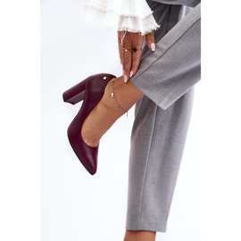 Läderpumps på hög klack Laura Messi 2624/228 Burgundy röd 2