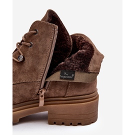 Sergio Leone Låga varma stövlar för kvinnor med dragkedja, mörkbeige Cameronia 2