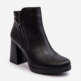 Sergio Leone Högklackade ankelstövlar för kvinnor med dragkedjor Svart Ryelle 1