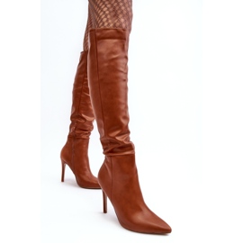 WS1 Knähöga stövlar för kvinnor, bruna Sirenpha 2