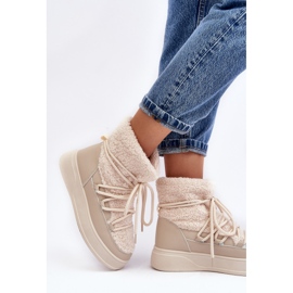 FG2 Snöskor för plattform för kvinnor ljusbeige Ahatissa 2