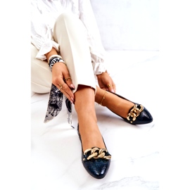 Alberto Violli Snake Ballerinaskor i läderpatent med kedja, grön 4