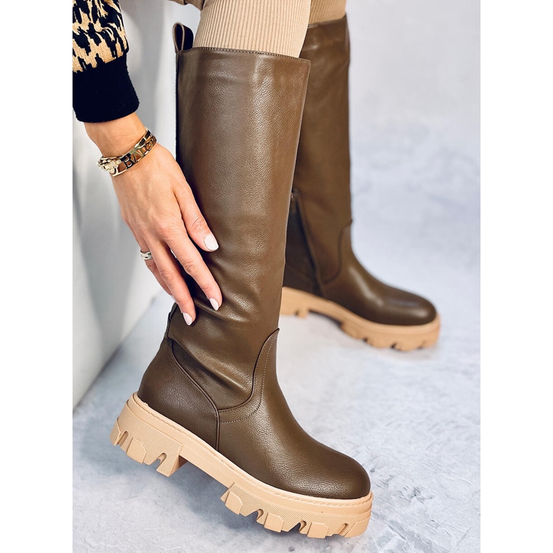 Hewes Army Green chunky boots grön 1