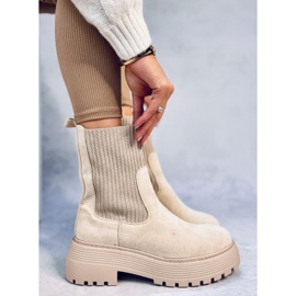 Winters Beige elastiska ankelboots 1