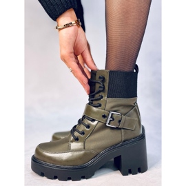 Högklackade stövlar med snörning Brooks DK.GREEN grön 2