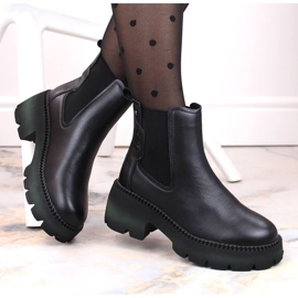 Ankelstövlar i läder, isolerade, svarta Filippo DBT4907 1