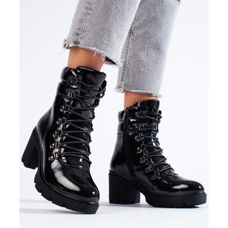 Isolerade kvinnors arbetarstövlar av ekologiskt patentläder svart 1