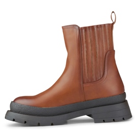 Bruna stövlar i ekoläder med tjock sula 2