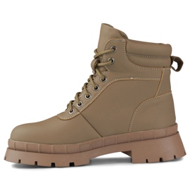 Bruna damstövlar med snörning beige 2