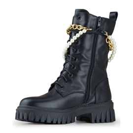 Svarta dambaggies med avtagbar dekoration 1