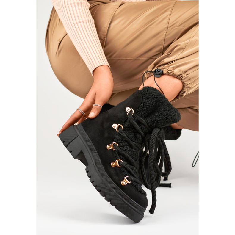 Snöskor med svart päls för kvinnor 1
