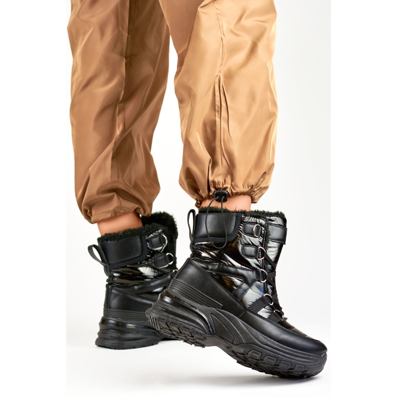 Svarta sportskor med snörning för kvinnor 1