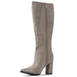 Knähöga stövlar för kvinnor beige 1