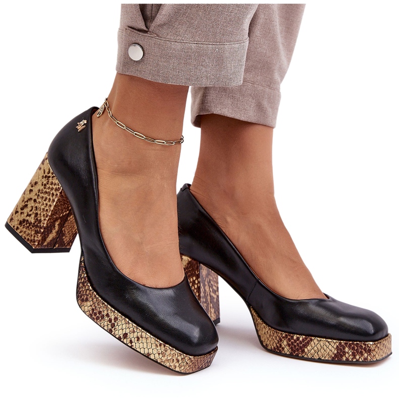 Kvinnors läderpumpar Laura Messi 2599 svart 4