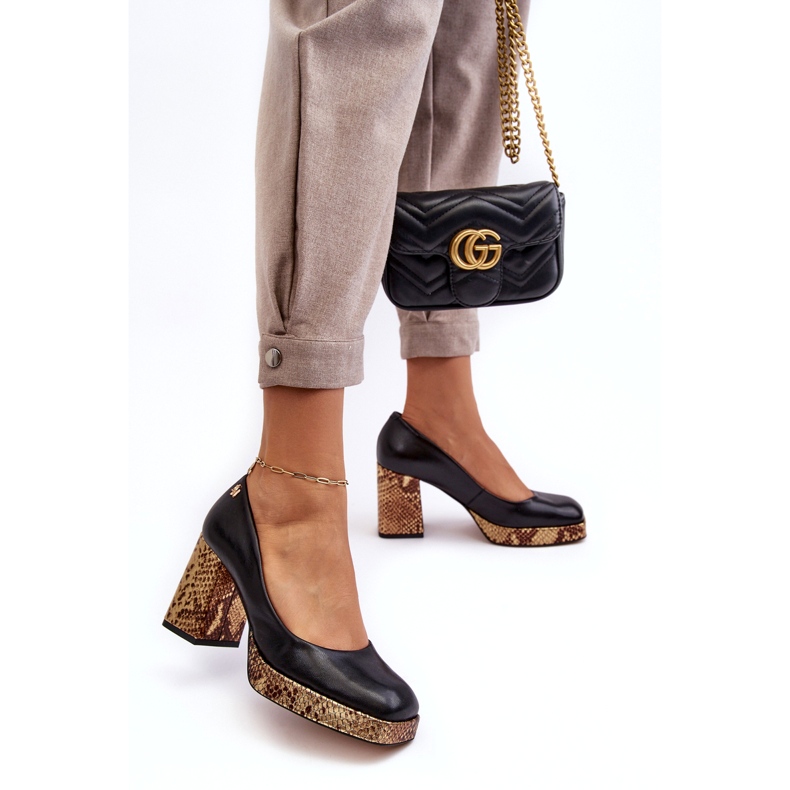 Kvinnors läderpumpar Laura Messi 2599 svart 1