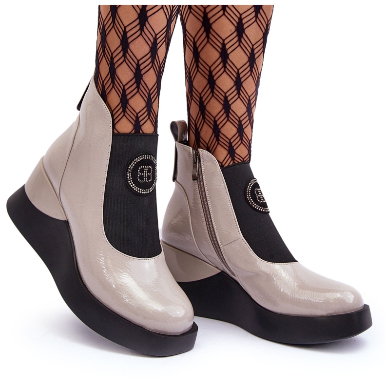 Kilstövlar i läder S.Barski MR870-22 Ljusgrå 4