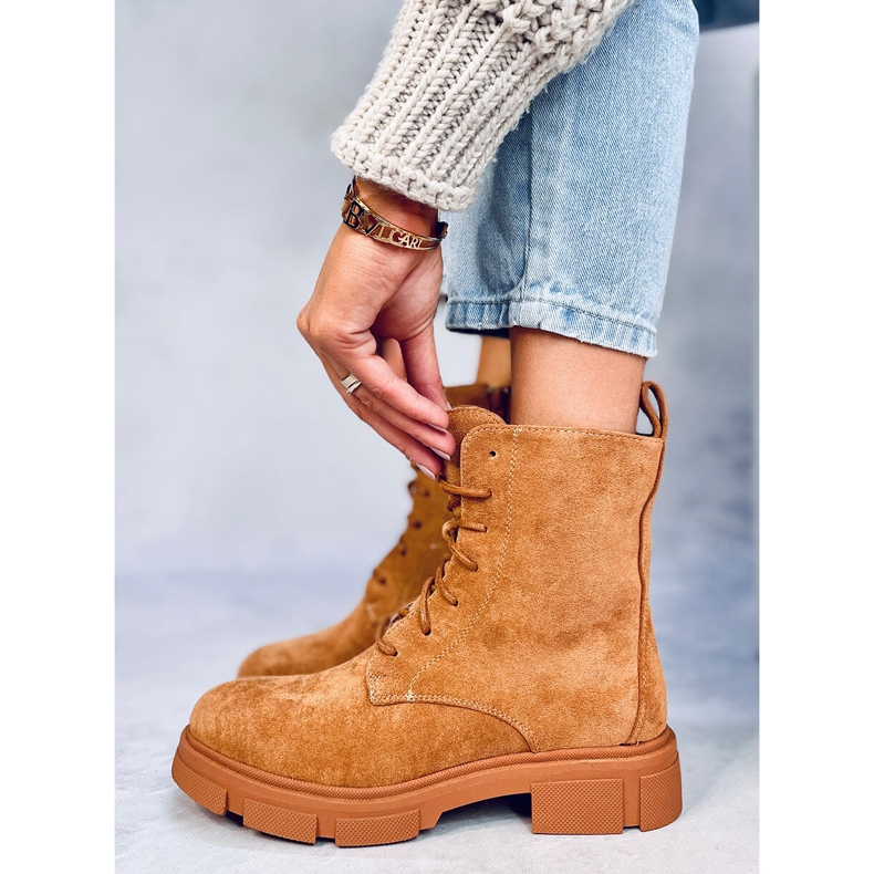 Zoe Camel-snörningsarbetare brun 1