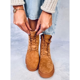 Zoe Camel-snörningsarbetare brun 2