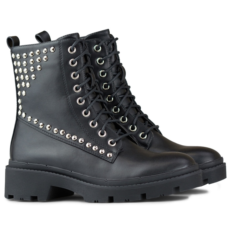 Kvinnors stenarbetare gjorda av ekoläder svart 1