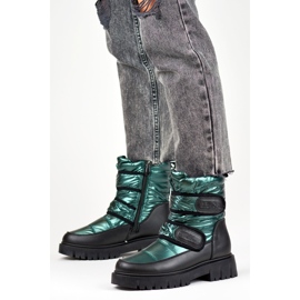 Laila varma snökängor för kvinnor med kardborreband svart 1