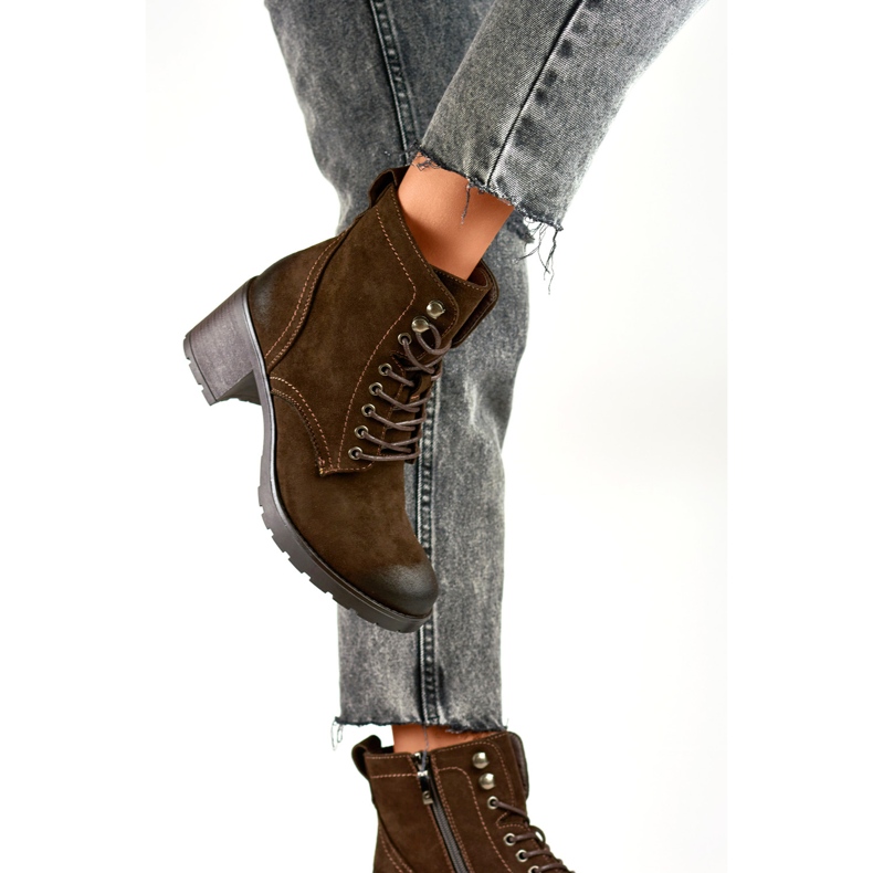 Bruna mockaboots med snörning för kvinnor 2