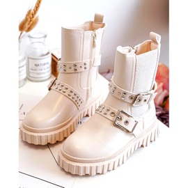 Beige ankelstövlar med dragkedja för flickor från Adeneia 1