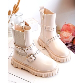 Beige ankelstövlar med dragkedja för flickor från Adeneia 2