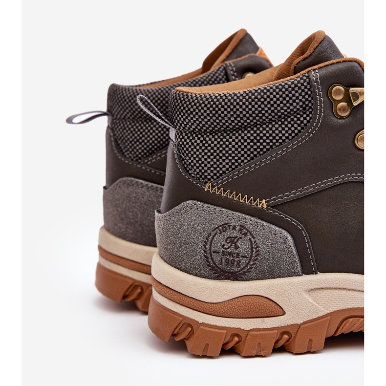 Trapper vandringsskor med snörning för män Grå Salomene 2