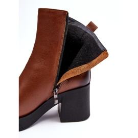 Lemar Littosa Lemar Littosa Stövlar i läder på en massiv klack med dragkedjor brun 2