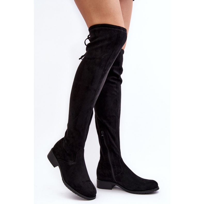 Knästövlar i mocka för kvinnor Svart Enelyn 1