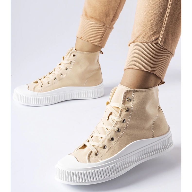 Beiga plattformssneakers från Guerrino beige 1