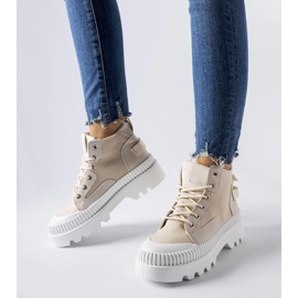 Inna Beige sneakers på en hög plattform Grotta 1