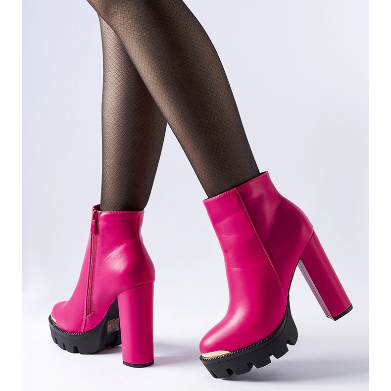 Inna Pepe rosa ankelboots med dekorativ tå 2