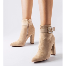 Beige stövlar med Papanice-rhinestones 1