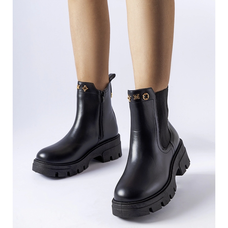 Svarta isolerade dekorativa Federica stövlar 1