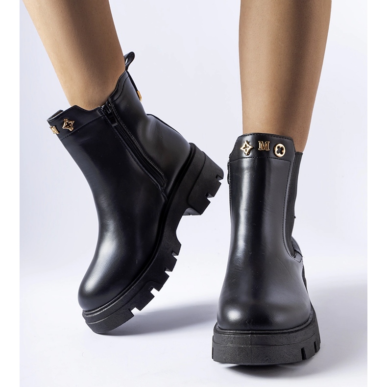 Svarta isolerade dekorativa Federica stövlar 2