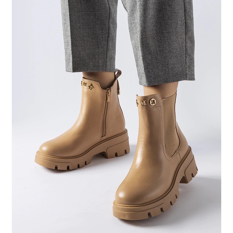 Beige isolerade dekorativa ankelboots från Federica 1