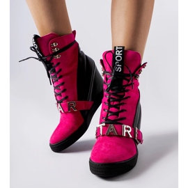 Rosa och svarta Pugliesi wedge sneakers 2