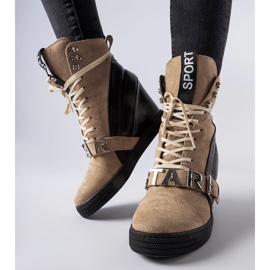 Bruna och svarta Pugliesi wedge sneakers 1