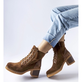 Graziella ankelboots i brun ekomocka 1