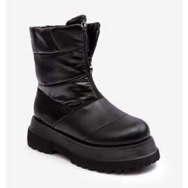 Snöskor för kvinnor på en tjock sula med dragkedja GOE MM2N4078 Svart 1