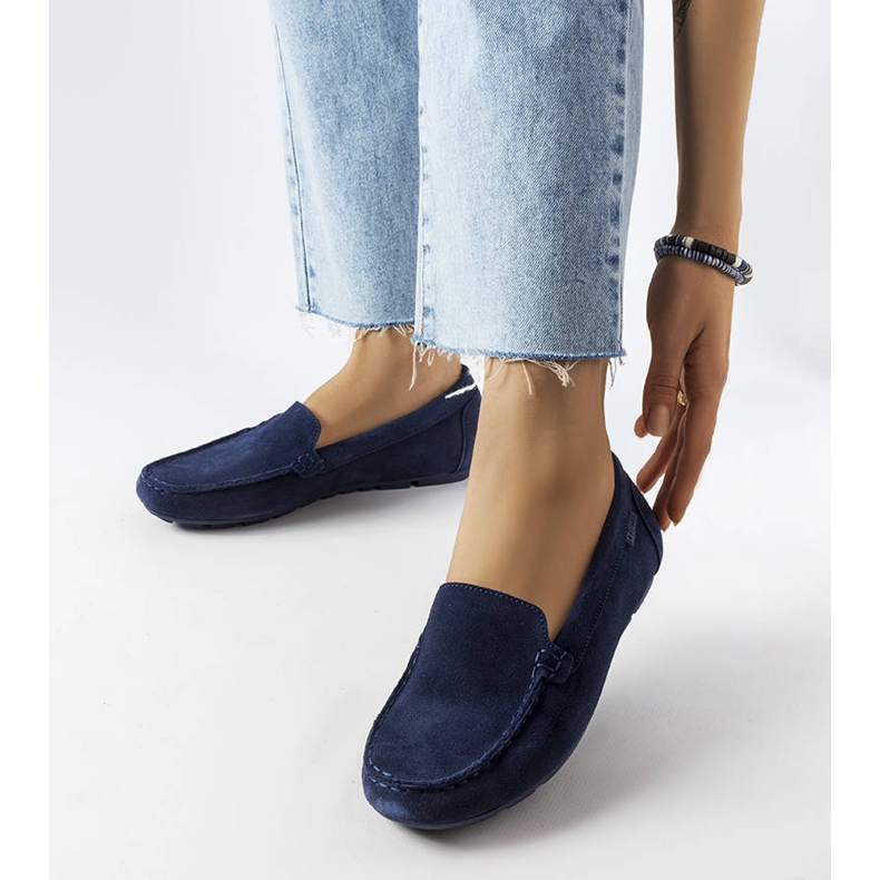 Big Star marinblå loafers i läder JJ274659 1