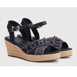 Tommy Hilfiger Webbing Low Wedge Sandal W FW0FW06297 blå 1