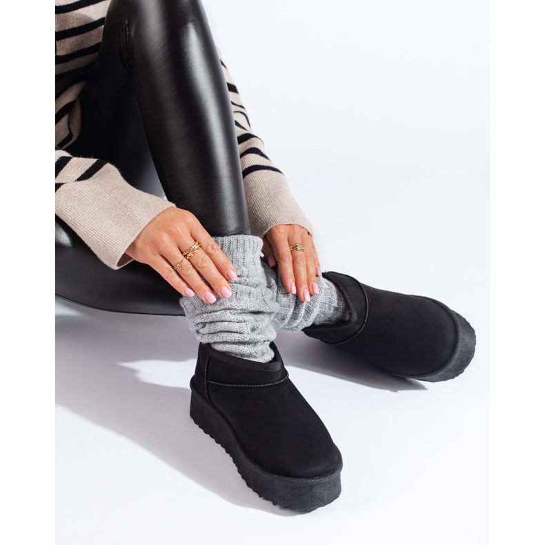 Svarta Shelovet korta snökängor för plattform 1