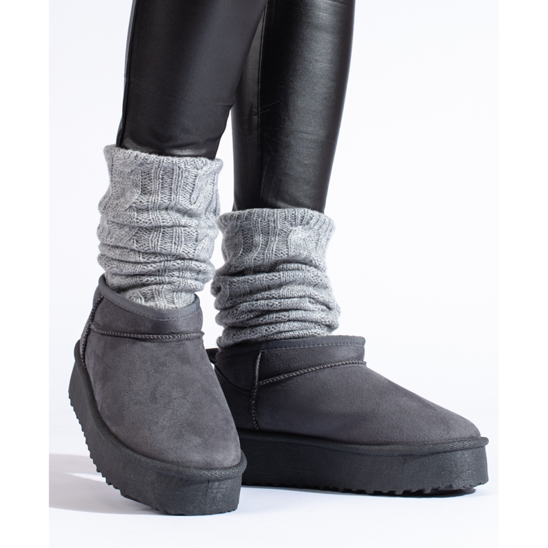 Grå Shelovet korta snökängor för plattform 1