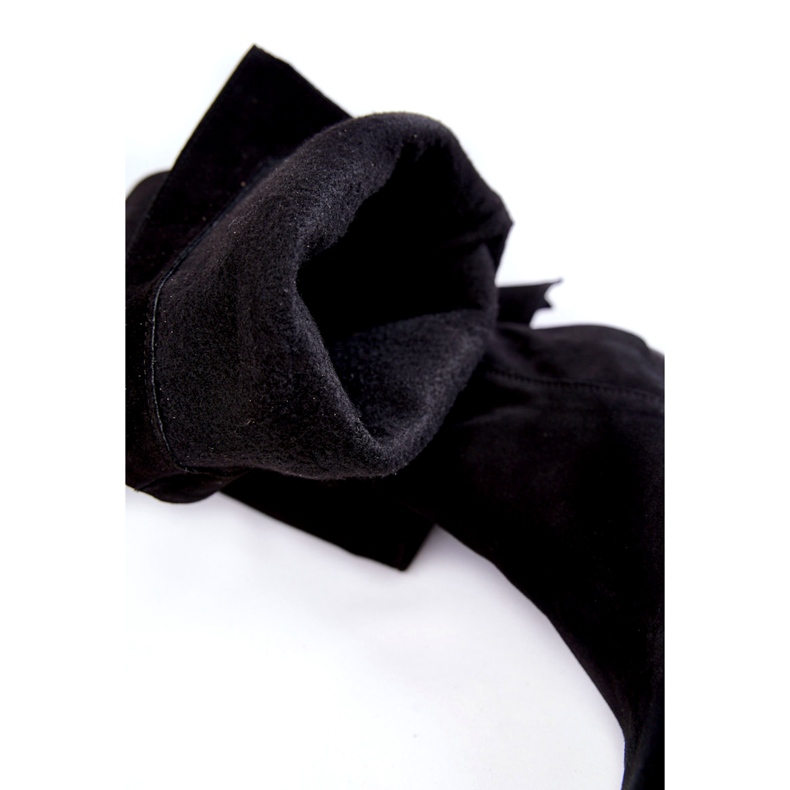 Lewski Shoes Lårhöga stövlar i mocka för kvinnor Lewski 2833 Svart 3