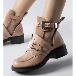 Rosa ankelboots med utskärningar från Sperone 1