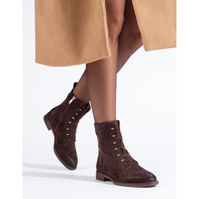 Shelovet brun mocka baggies för kvinnor 1