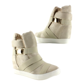 Sneakers med gummiränder F-215 Beige 1