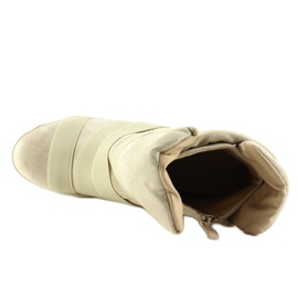 Sneakers med gummiränder F-215 Beige 2